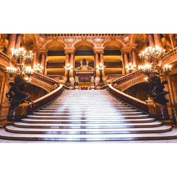 Painel Tecido Sublimado Escadaria Opera Garnier -300x200cm Cor Colorido Personagem Realeza Foto 1