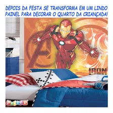 Painel Tnt Vingadores Homem De Ferro Festa Decoração Casa Foto mini  3