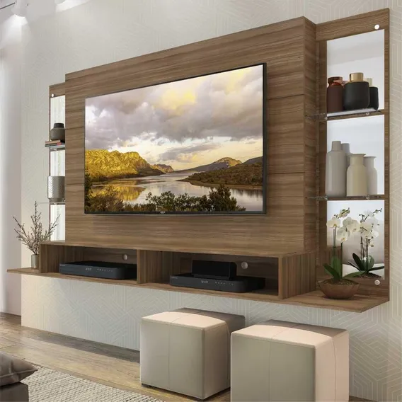 Painel Tv 60 C/ Espelho Nairóbi Multimóveis Madeirado Foto 1