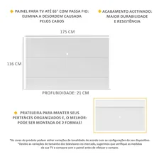 Painel Tv 65 Com Prateleira Multimóveis V3641 Branco Foto mini  3
