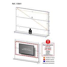 Painel Tv 65 Com Prateleira Multimóveis V3641 Branco Foto mini 4
