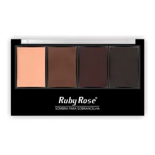 Paleta Sombra De Sobrancelhas Ruby Rose Com Pincel Espelho Cor Da Sombra Nude Foto mini 2