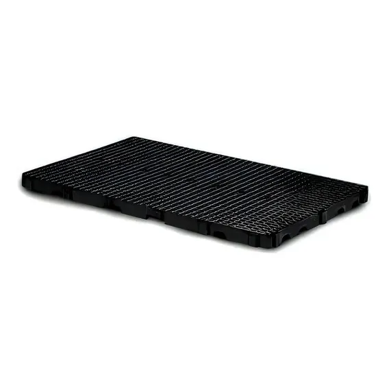 Palete Reforçado Pallets Estrados Piso Plástico 100x60x4,5cm Cor Preto Foto 1