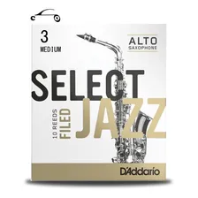 Palheta Sax Alto Select Jazz Filed Rico By Daddario 3m Cx10 Foto mini 1