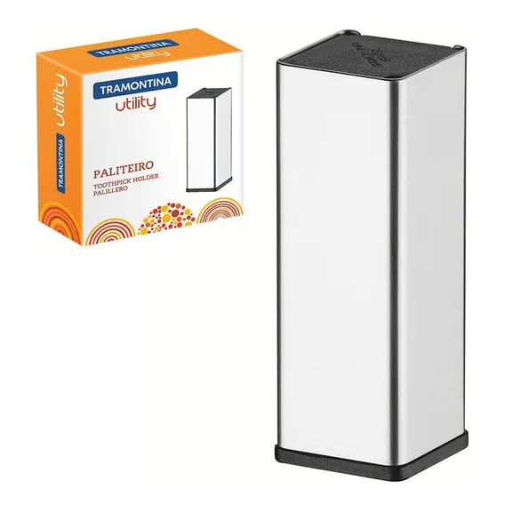 Paliteiro Aço Inox Brilho Tramontina Utility Porta Palito Foto 1