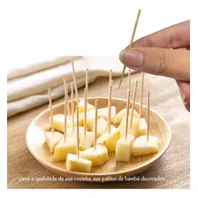 Palito De Dente Bambú 500un Restaurante 6.5cm Espeto Petisco Cor Palito De Dente Decorado Bambu Palito Higiênico Bambu Foto mini 4