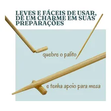 Palito De Dente Bambú 500un Restaurante 6.5cm Espeto Petisco Cor Palito De Dente Decorado Bambu Palito Higiênico Bambu Foto mini 3