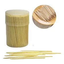 Palito De Dente Bambú 500un Restaurante 6.5cm Espeto Petisco Cor Palito De Dente Decorado Bambu Palito Higiênico Bambu Foto mini 1