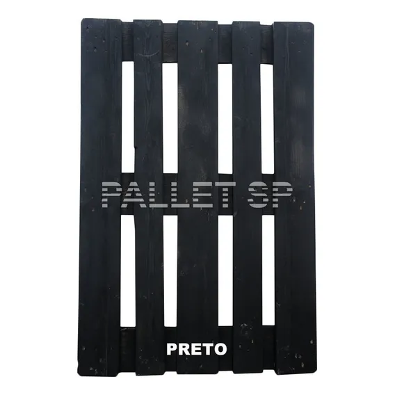 Pallet Euro Epal Lixado E Envernizado Para Móveis Rústicos Cor PRETO FOSCO Foto 1
