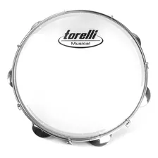 Pandeiro 10 Corpo Abs Torelli Branco Pele De Nylon + Chave Foto mini 2