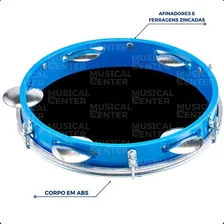 Pandeiro 10 Pol Abs Azul C/pele Preta Izzo Foto mini 4