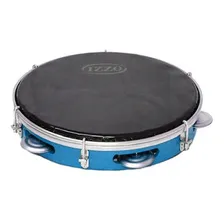 Pandeiro 10 Pol Abs Azul C/pele Preta Izzo Foto mini 1