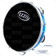 Pandeiro 10 Pol Abs Azul C/pele Preta Izzo Foto mini 3