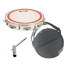 Pandeiro 11 Contemporânea Super Nylon Profiss + Case Simples Cor Branco Foto  mini 1