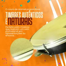 Pandeiro Pele De Couro Animal Caprino Profissional 10 Polegadas Zaidan's Percussao Samba Foto mini 3