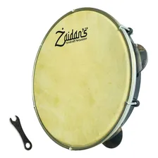 Pandeiro Pele De Couro Animal Caprino Profissional 10 Polegadas Zaidan's Percussao Samba Foto mini 1