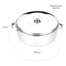 Panela 12 Lts Com Tampa Inox Caçarola Cozimento Zanella Foto mini 2