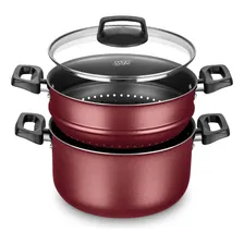 Panela A Vapor Cozivapor 3 Em 1 Antiaderente 3,2 L Cereja Mta Foto mini 2