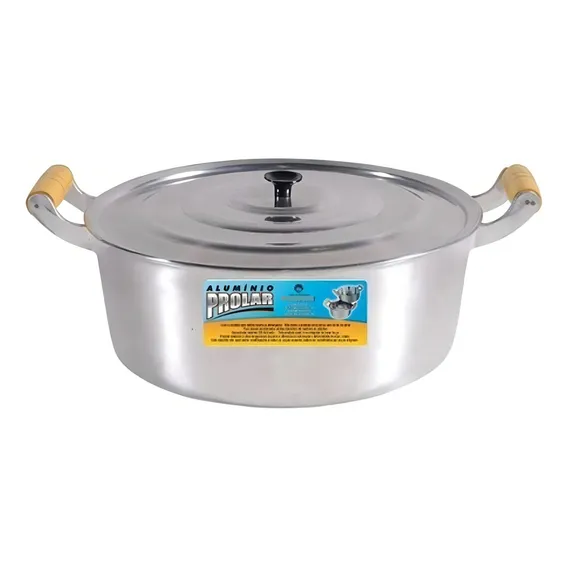 Panela AlumÃnio Batido 14l, 7mm, 38cm, AlumÃnio Prolar Foto 1