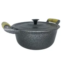 Panela AlumĂnio Batido Craqueada Alça Madeira - 30 Cm Foto mini 1