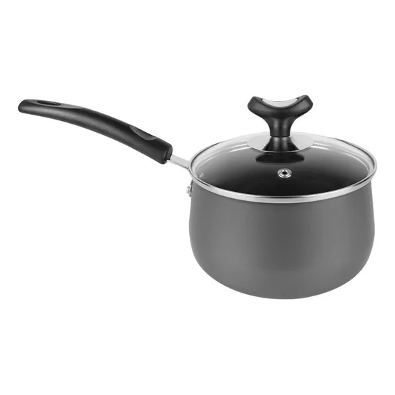 Panela Antiaderente 16cm 2l Grafite Tampa De Vidro Diamante Foto 1