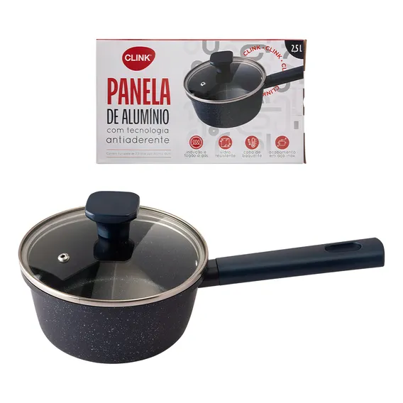 Panela Antiaderente De Alumínio Indução 2.500ml Baquelite Cor Azul Royal Clink CK6404 Foto 1
