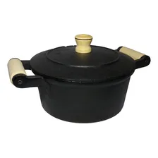 Panela Caçarola Ferro Fundido 2 Alças Tampa De Ferro 30 Cor Preto Foto mini 1