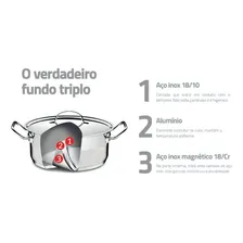 Panela Caçarola Inox Professional 28cm Tramontina 62623281 Foto mini 3