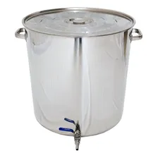 Panela Caldeirão Inox 157 Litros C/ Torneira Para Cerveja Foto  mini 1