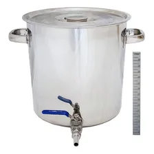 Panela Caldeirão Cerveja Inox 32 Litros Com Válvula E Régua Foto mini 1