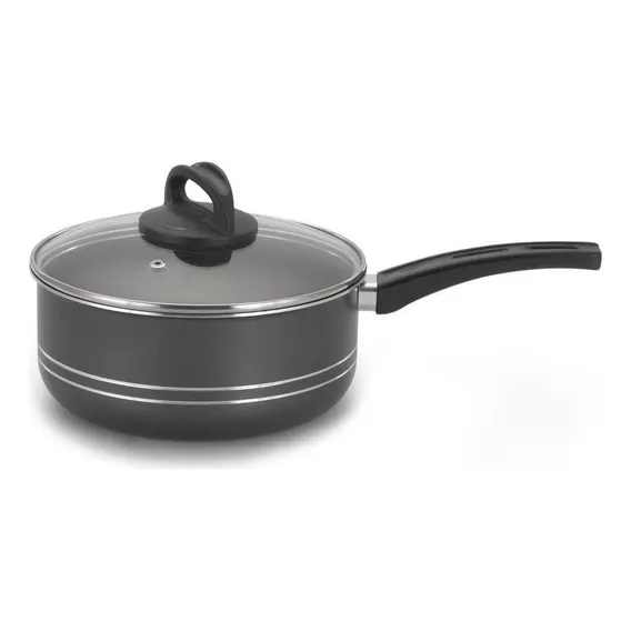 Panela Com Tampa De Vidro Antiaderente 22cm Grafite Alumínio Cor Verde-escuro Foto 1