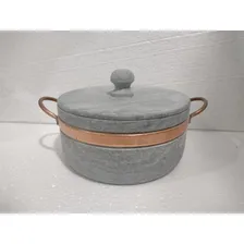 Panela De Pedra Sabão Jogo De Panelas Naturais Saúde Cor Cinza Foto mini 3