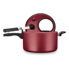 Panela De Pressão Antiaderente Cereja Com Visor 6,0l Mta Foto mini  2