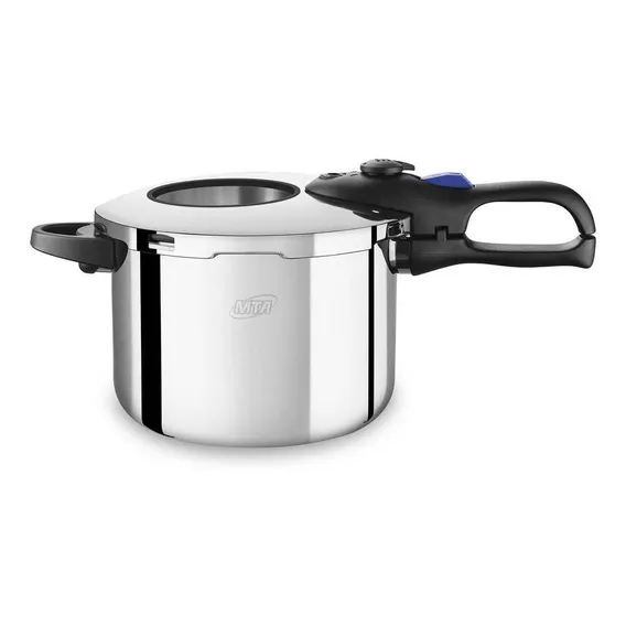 Panela De Pressão Em Aço Inox Premium Com Visor 6 Litros Mta Cor Aço Inox Foto 1