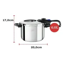 Panela De Pressão Em Aço Inox Premium Com Visor 6 Litros Mta Cor Aço Inox Foto mini 4