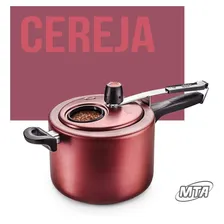 Panela De Pressão 7 Litros Visor Antiaderente Cereja - Mta Foto mini 4