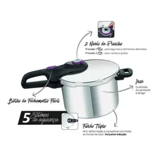 Panela De Pressão Rochedo Fechamento Externo Inox 6 Litros Foto mini 4