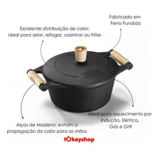 Panela Mineira Caçarola 3 Litros Tampa Ferro Alça Madeira Foto mini 2