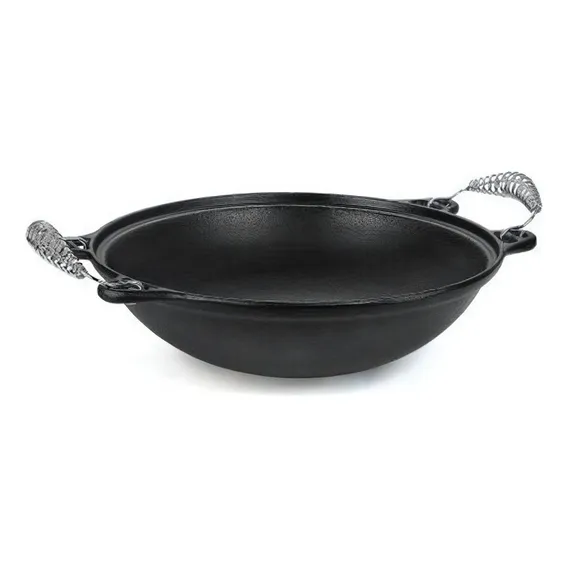 Panela Mineira Wok Tacho Chinês 6 Litro Paella Ferro 38,5 Cm Foto 1