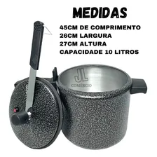 Panela Pressão 10 Litros Craquelada Preta Segurança Inmetro Foto mini 4