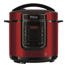 Panela Pressão Digital Elétrica 6l Timer Inox Vermelha 110v Foto mini 1