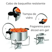 Panela Rechaud Alumínio 5 Lt - Polido Foto mini  3