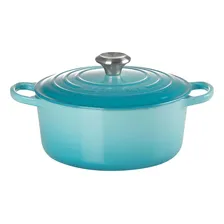Panela Redonda Le Creuset 24cm Signature Cor Azul Caribe Foto  mini 1