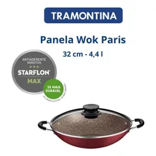 Panela Wok AlumÃnio Com Tampa De Vidro 32cm Paris Tramontina Foto mini 2