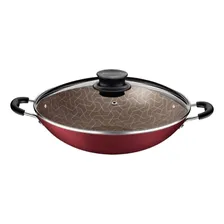 Panela Wok AlumÃnio Com Tampa De Vidro 32cm Paris Tramontina Foto mini 1