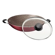 Panela Wok AlumÃnio Com Tampa De Vidro 32cm Paris Tramontina Foto mini 3