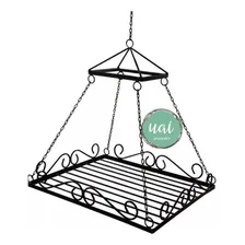 Paneleiro Escorredor Ferro Teto Rústico Gourmet 1m Fazenda Cor Preto Foto mini 2