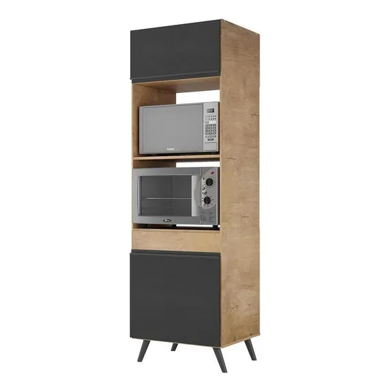 Paneleiro Forno Micro 62cm Lisboa Multim贸veis Mp2126 Mad/pto Foto 1