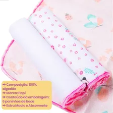 Paninho De Boca Paninho De Boca Karinho Estampado Com 6 Unidades De Menina Toalhinha De Boca Babete 100% Algodão Foto mini  3