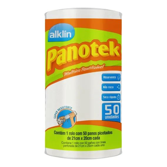 Pano para limpeza Alklin Pano Panotek pano branco 50 unidades Foto 1